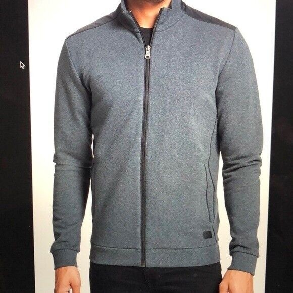 Boss Hugo Boss Cannobio 21 Sweater Men's XL Mock Neck Zip Pockets Gray - Picture 7 of 7